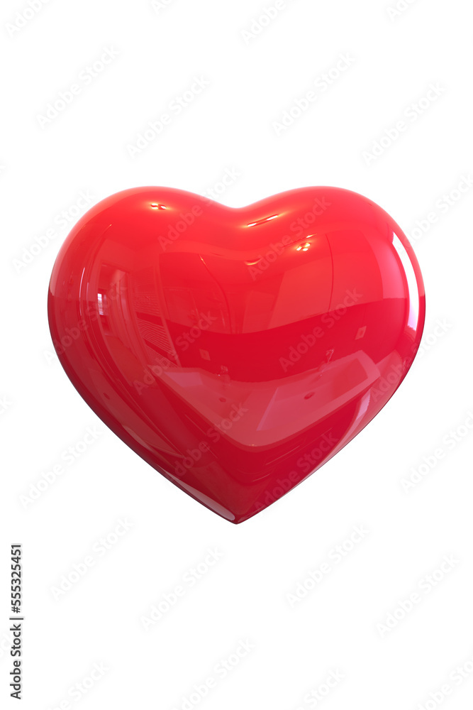 3D illustration of red love
