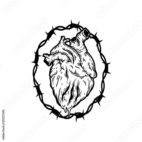 heart illustration vector with concept