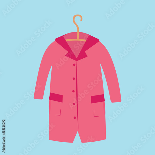 Pink coat - cartoon vector illustration