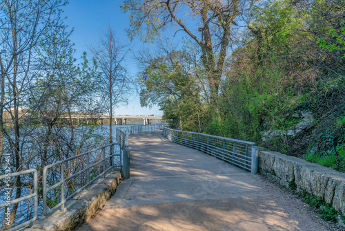 Austin, Texas- Boardwalk beside the mountain and river