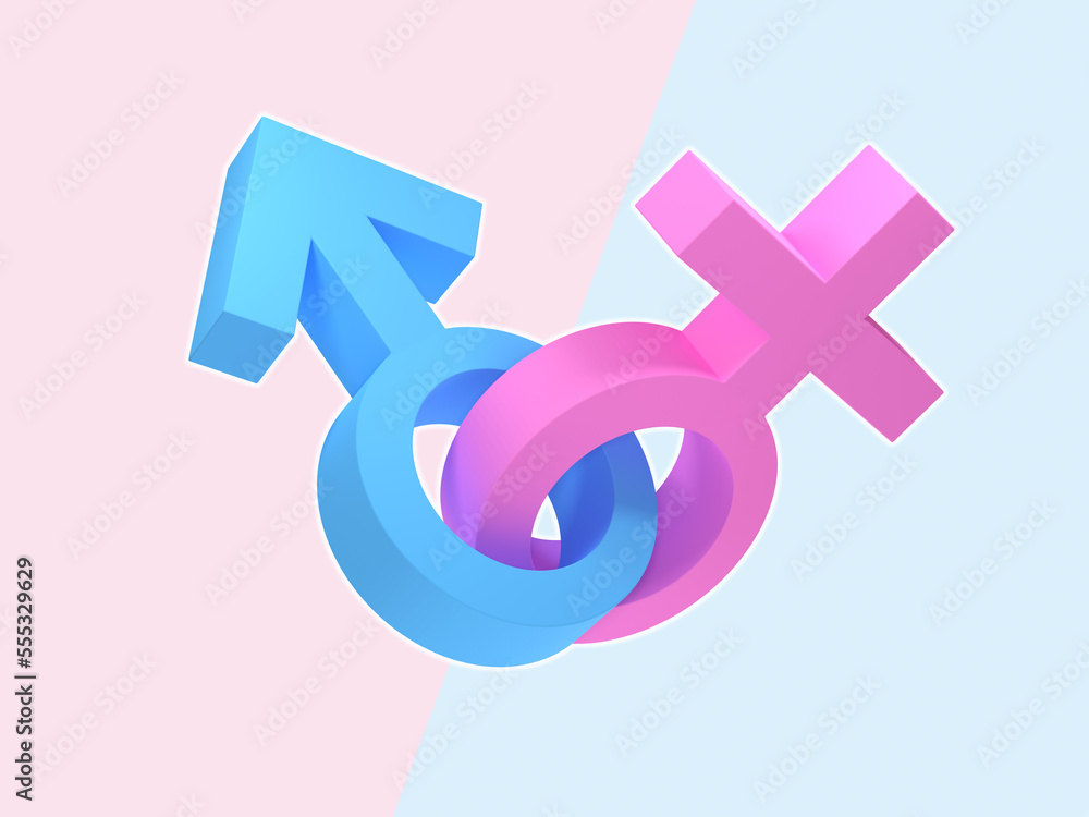 gender symbols, 3D rendering