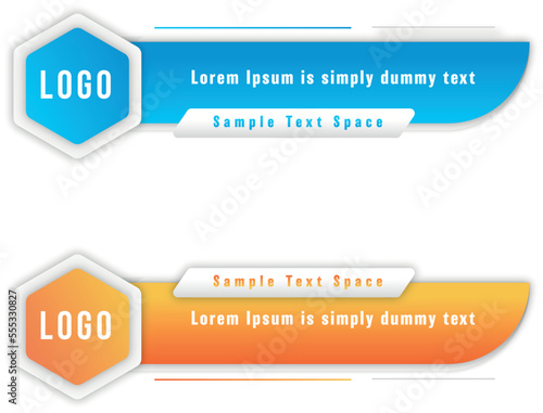 Simple  lower third banner template design premium Vector 