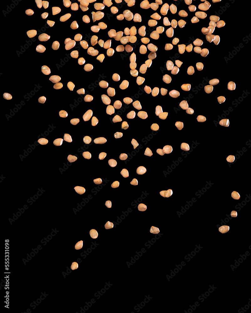 Peas Exploding Fotka „Peanut flying explosion, brown grain peanuts explode abstract ...