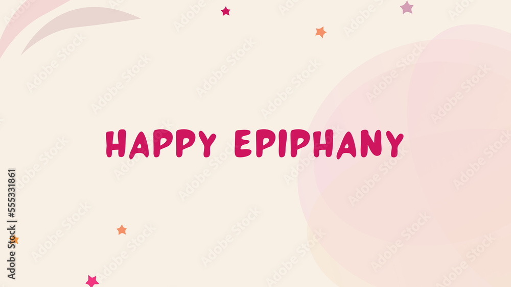 happy Epiphany wish with waivy colourful background