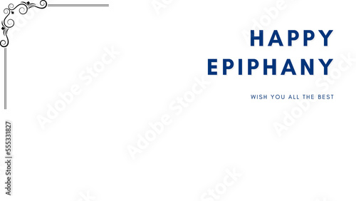 happy Epiphany wish with purple colour and white bg photo