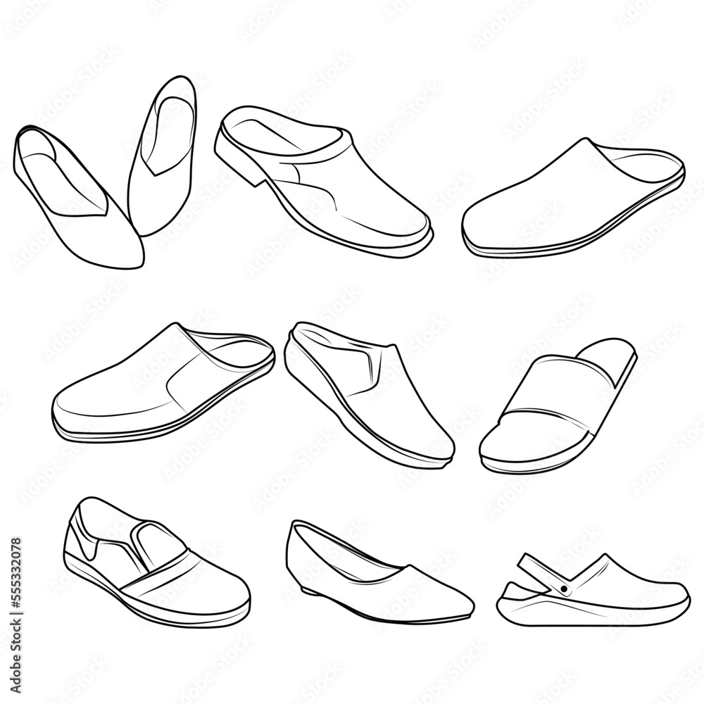 slip shoes with transparant background Stock Vector Adobe Stock