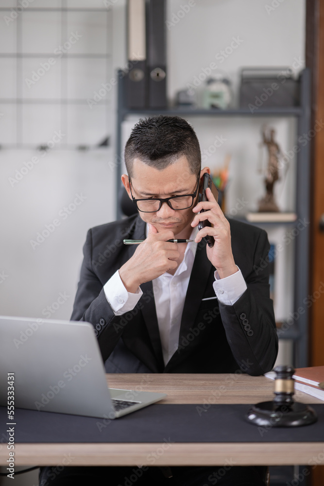 Lawyers having  Concepts of  Legal services at the law office work Legal advice online