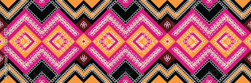 Ethnic Aztec Ikat Seamless Pattern Textile ikat Aztec seamless pattern digital vector design for Print saree Kurti Borneo Fabric Aztec brush symbols swatches stylish