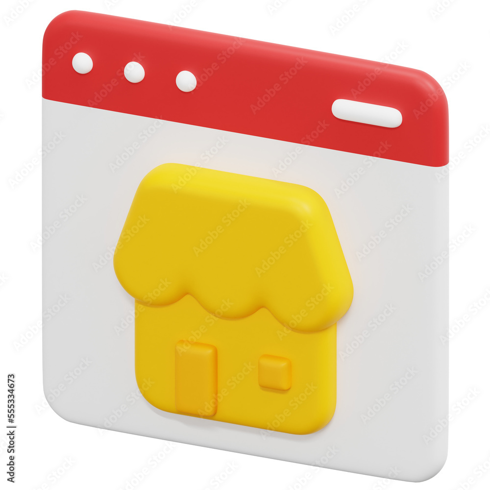 online store 3d render icon illustration online store 3d render icon illustration