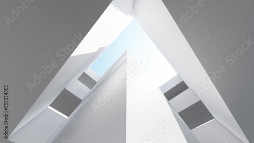 3d rendering architecture background concrete wall geometric shapes