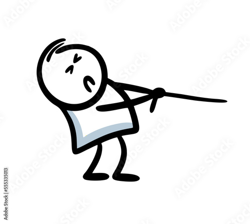The man tries very hard to pull the rope on himself.