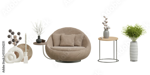 Fototapeta Naklejka Na Ścianę i Meble -  Living room interior has sofa in 3d rendering