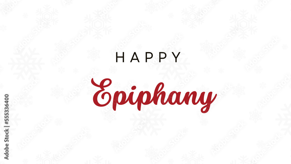 happy Epiphany wish with snow transparent background