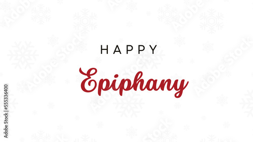 happy Epiphany wish with snow transparent background photo