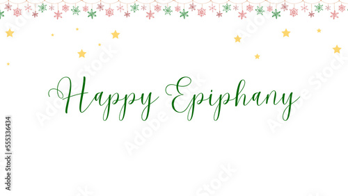 happy Epiphany wish with star decor transparent background photo