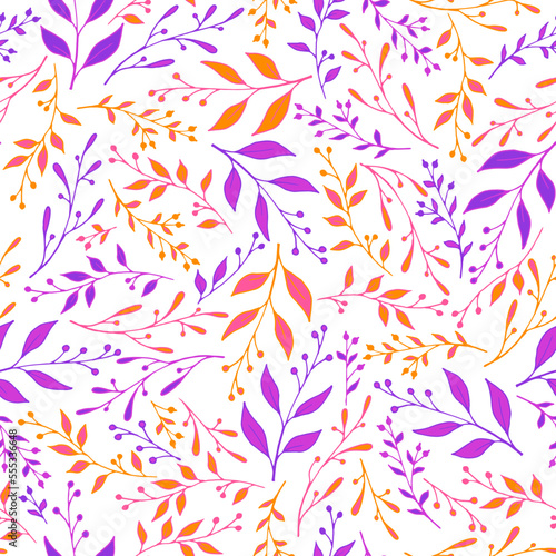 Greenery sprouts pattern seamless vector.