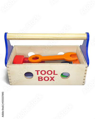 Wooden Toolbox Toolset Toolkit with Wooden Tools | Building Toy Set DIY construction kit | Hammering And Pounding Pretend play toy | Tool box, Hammer, Saw, Screwdriver, Spanner, Plier, Try square