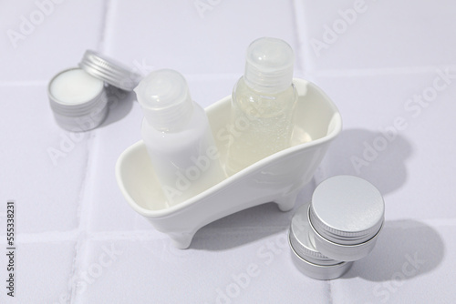Concept of cosmetic and beauty care accessories