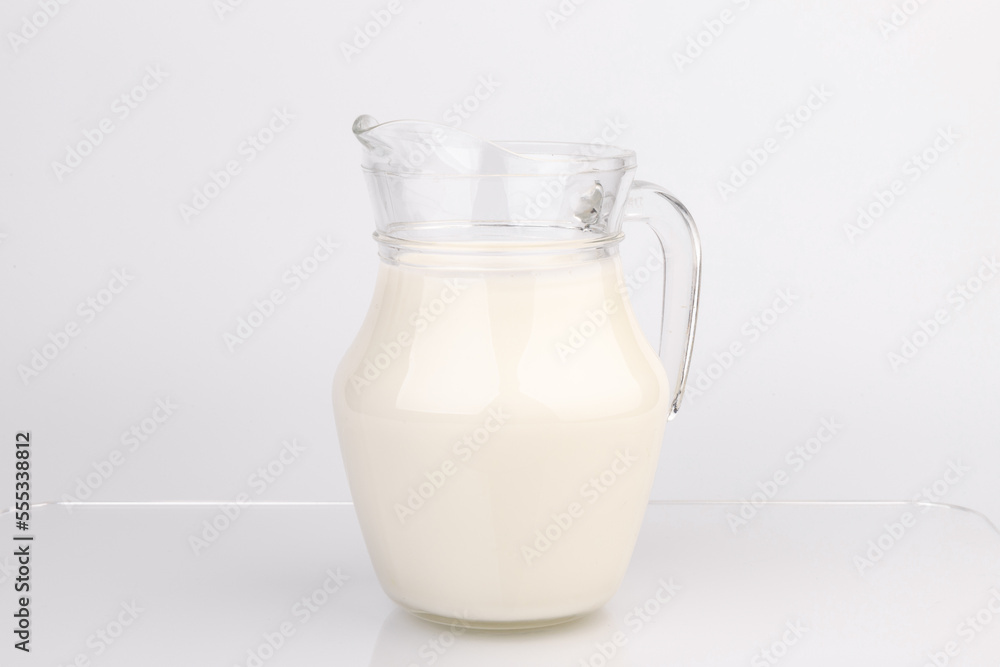 Jug of milk isolated on white background with clipping path. Jug of milk isolated on white background with clipping path.