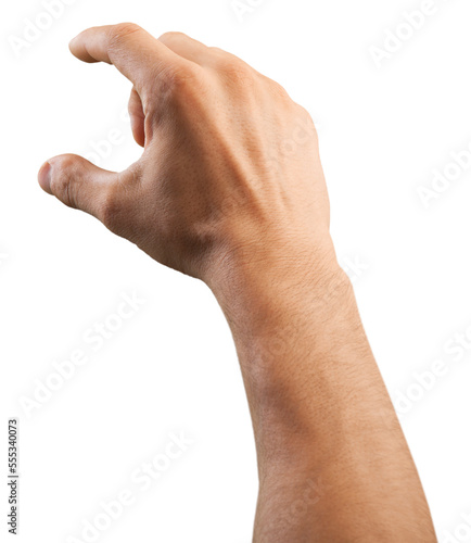 Male hand gesture hold something