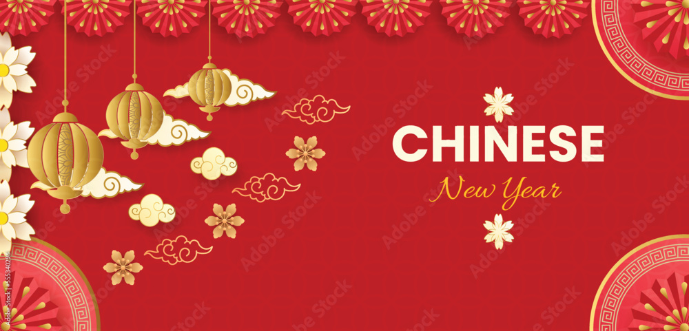 Chinese new year celebration festive with hanging lanterns 07