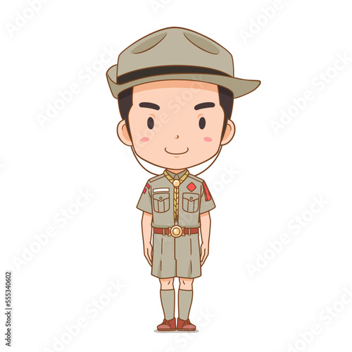 Cartoon character of boy scout.
