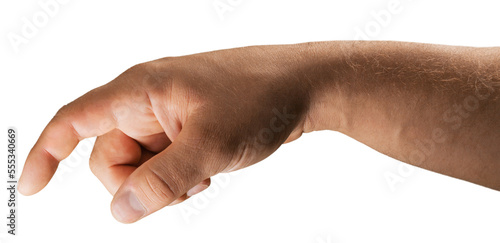 Male hand gesture hold something