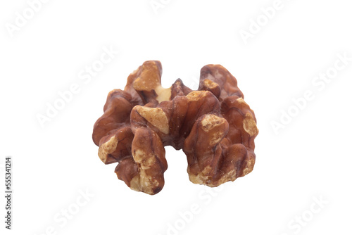 Close shoot of fried walnut. Walnut kernel. Nut isolated on transparent background png photo