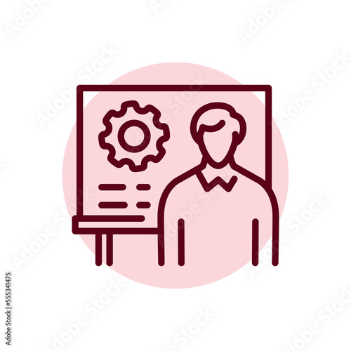 Highly specialized courses olor line icon. Children learning