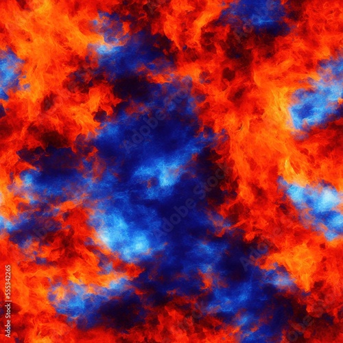 Fire and Ice Seamless Infinite Pattern, Generative AI © MichaelBastianelli