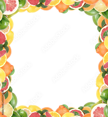 Frame of fruit citrus isolated 