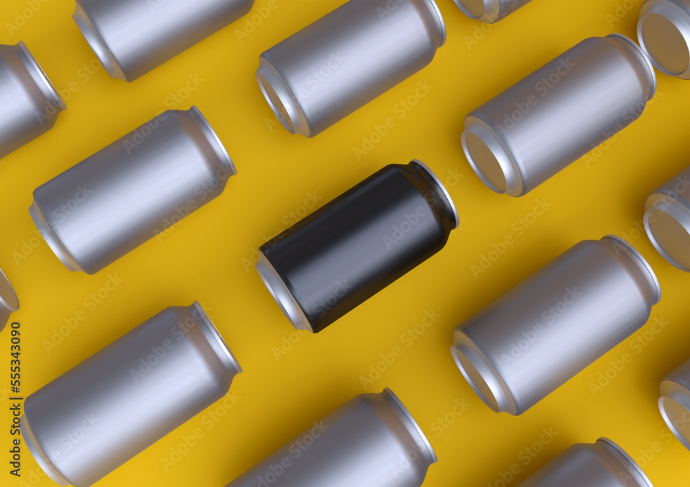 Realistic aluminium can for water, juice or alcohol isolated on orange background. Mock up design composition in fashion minimal style. Template for branding presentation. 3d illustration. Realistic aluminium can for water, juice or alcohol isolated on orange background. Mock up design composition in fashion minimal style. Template for branding presentation. 3d illustration.