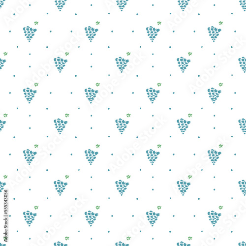 Seamless grape pattern. Doodle vector with grape icons. Vintage grape pattern