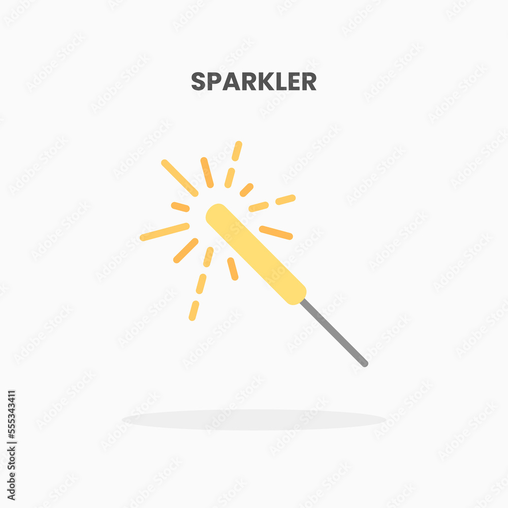 Sparkler icon flat. Vector illustration on white background. Can used for web, app, digital product, presentation, UI and many more. Sparkler icon flat. Vector illustration on white background. Can used for web, app, digital product, presentation, UI and many more.
