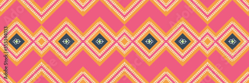 Ikat Indian ethnic pattern. traditional pattern African art It is a pattern created by combining geometric shapes. Design for print. Using in the fashion industry.