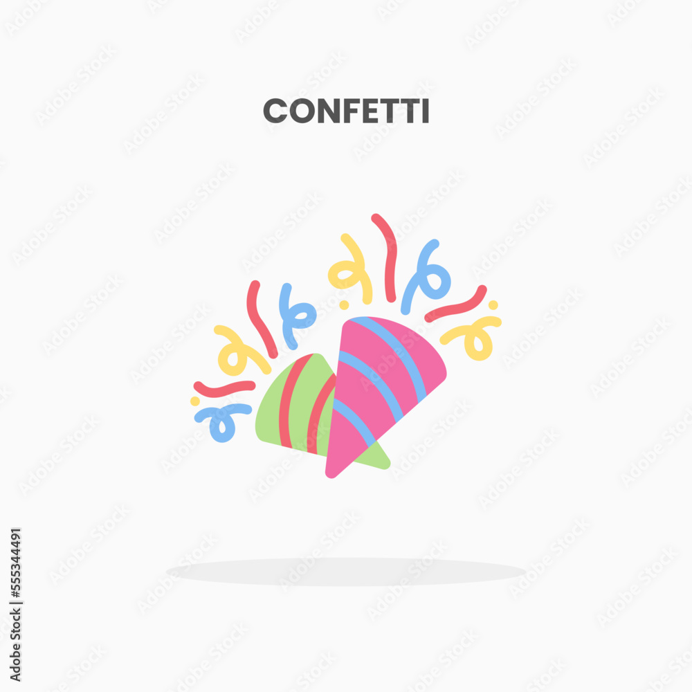 Confetti icon flat. Vector illustration on white background. Can used for web, app, digital product, presentation, UI and many more. Confetti icon flat. Vector illustration on white background. Can used for web, app, digital product, presentation, UI and many more.