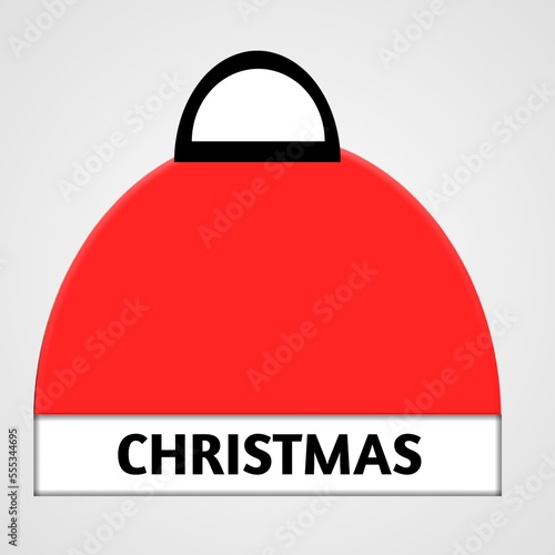 Christmas cap with white background. Red colour Christmas cap.