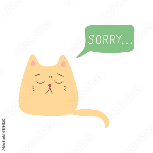 Sad apologetic cat