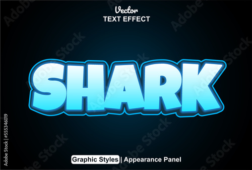 shark text effect with graphic style and editable.