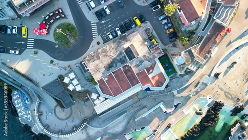 Aerial view of Porto Muniz natural lava pools in Madeira, Portugal photo