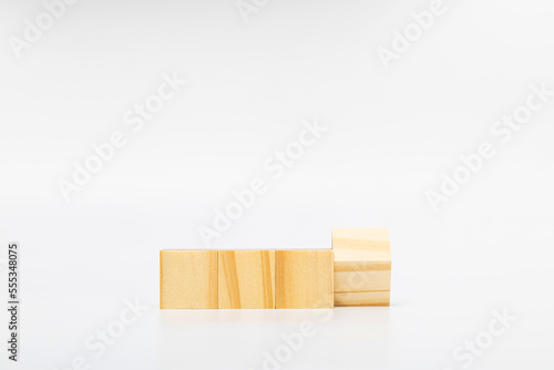 wooden block on white background