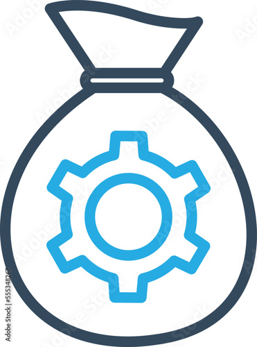 Dollar Sack Setting Vector Icon

