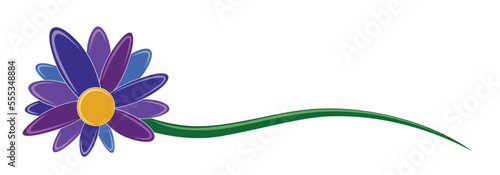 A symbol of a stylized garden flower.