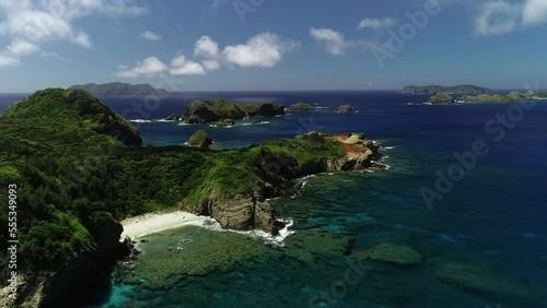 Aerial view of the Ogasawara Islands in Japan