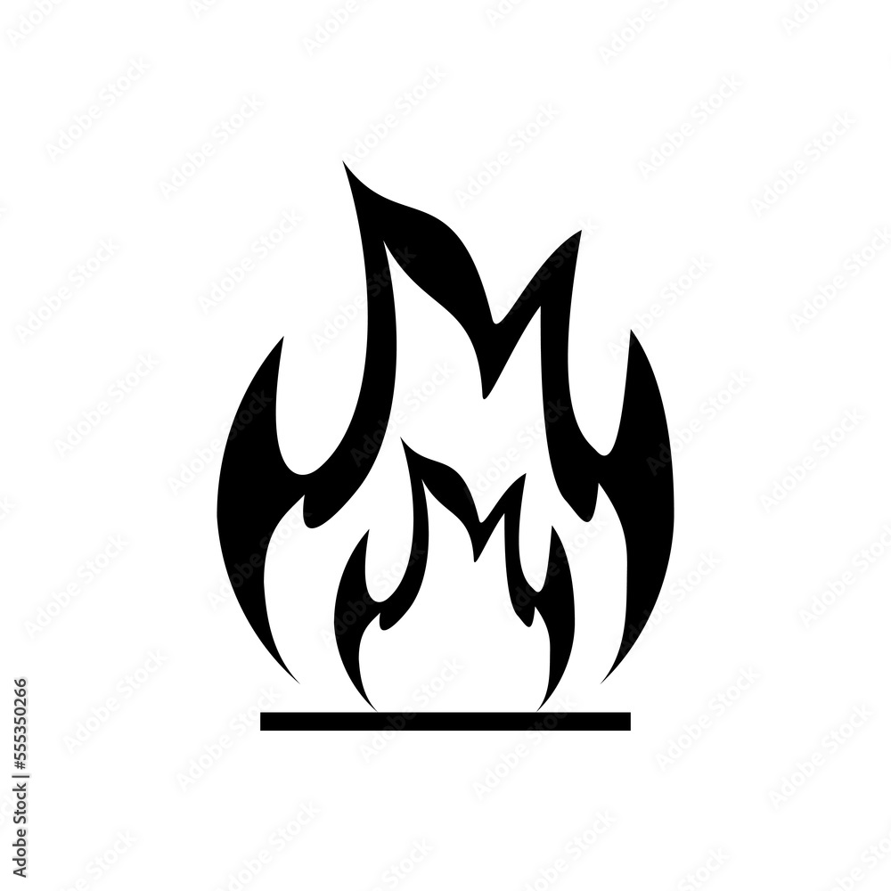 Black fire flame burning warning sign flat vector icon design. Black fire flame burning warning sign flat vector icon design.