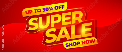 Super sale banner background, vector template design for media promotion web add and commercial social media post