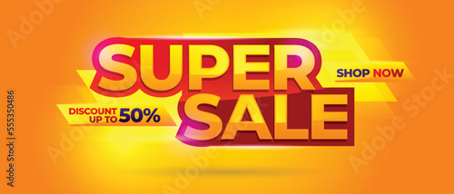 Super sale banner background, vector template design for media promotion web add and commercial social media post