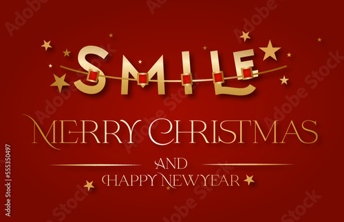 merry christmas and happy new year. dental care clinic. smile word.