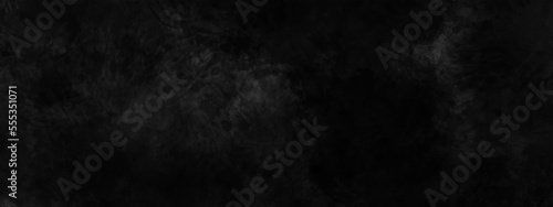 Elegant black background vector illustration with vintage distressed grunge texture. Panorama of Dark grey black slate background or texture. Black granite slabs background. 