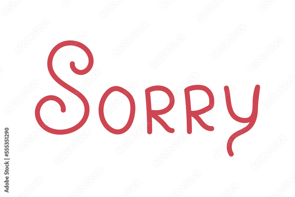 I'm sorry hand lettering card Stock Vector | Adobe Stock